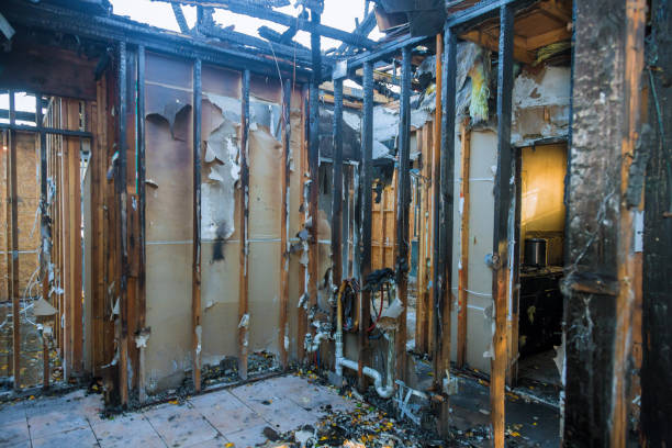 Professional Fire Damage Restoration technician working in Pratt, KS